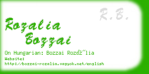 rozalia bozzai business card